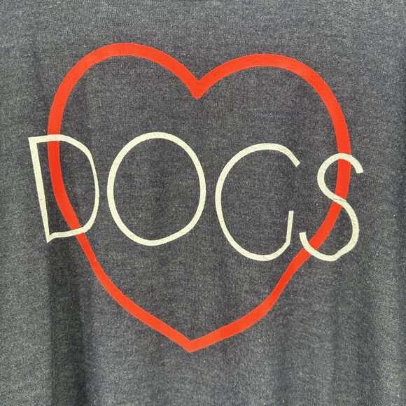 CHASER Sweatshirt Womens Large DOGS Heart Blue Pullover Comfy Long Sleeves - Picture 2 of 8